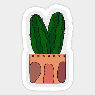 Cute Cactus Design #74: Earthy Cactus Friends Sticker